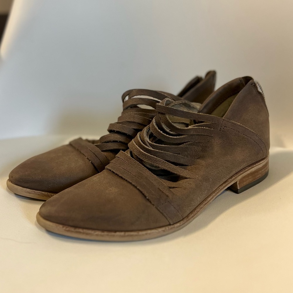 Free People Lost Valley Leather Ankle Booties Strappy